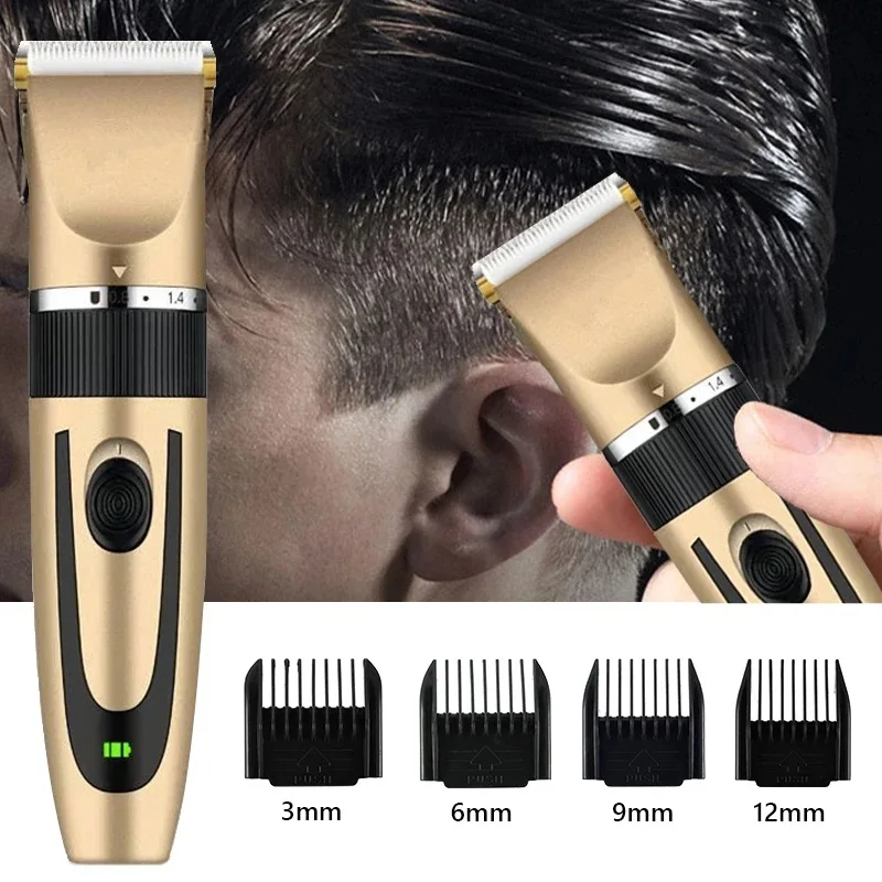 New Men's Professional Hair Clipper and Beard Trimmer, Rechargeable Low Noise Grooming Kit for Effortless Hair Styling