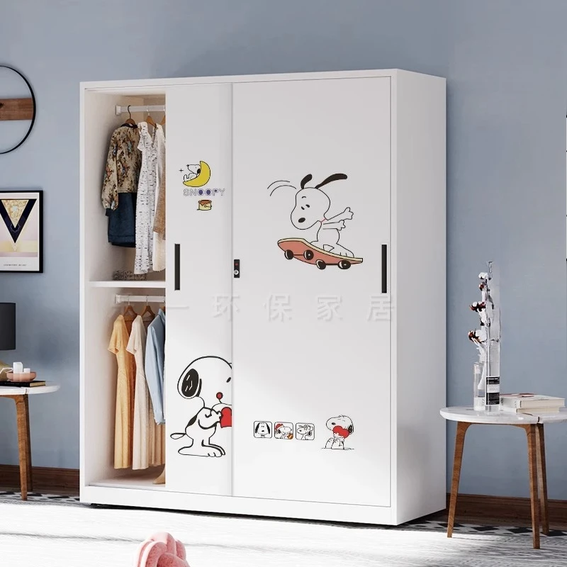

White Simple Wardrobe Bedroom Storage Shelf Organizer Wardrobe Clothes Jeans Armario Para Quarto Organizador Salon Furniture