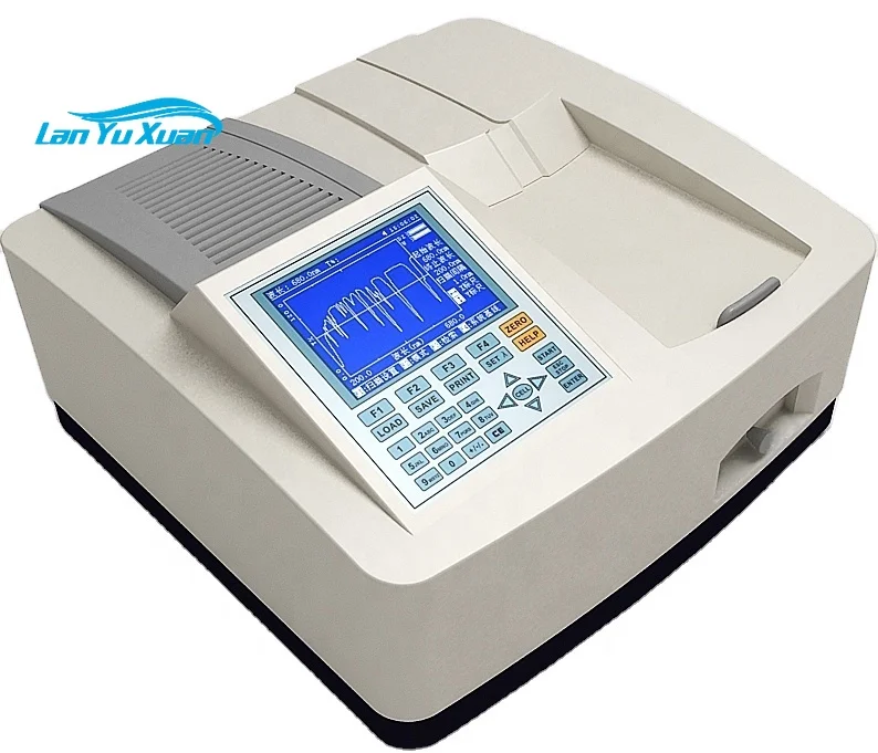 Double beam uv vis Spectrophotometer with big LCD screen supporting set curve