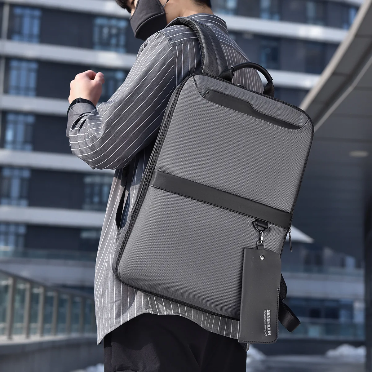 New Fashion Expandable Business Backpack Men Women Slim Collge Student Schoolbag Travel Bagpack Unisex Handbag 15.6 Backpack