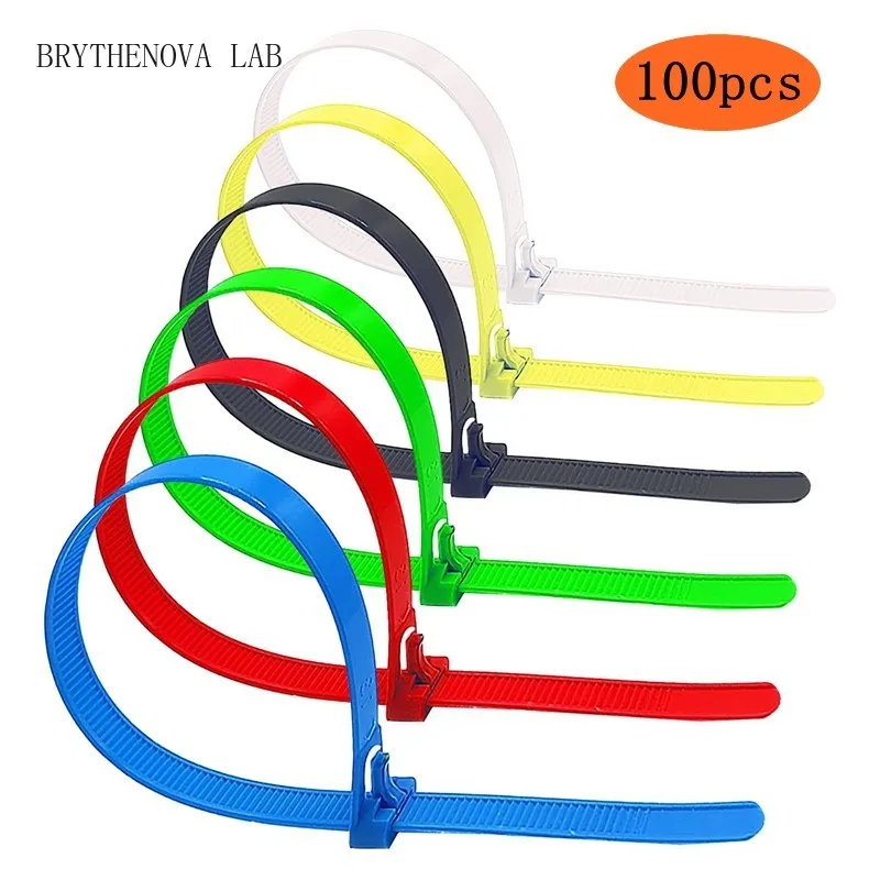 100 Pack Reusable Cable Ties Colorful Heavy Duty Zip Tie Nylon Thick Cable Ties Releasable 80lb Indoor Outdoor Home Organizers