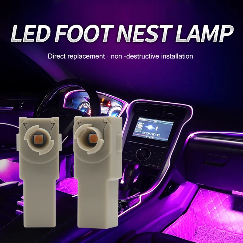 

1-4pcs 12V LED Inner Ambient Light Illumination Foot Lamp Glove Box Lamp Expansion Wires Connector Inner Lamp for Toyota Corolla