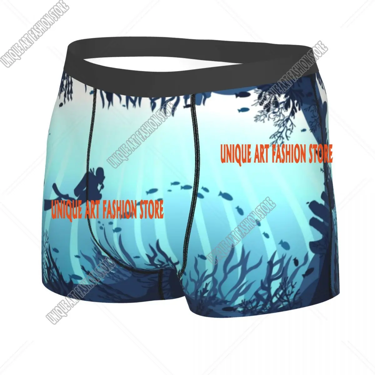 Deep Sea Caveran Diver Underwear Men Sexy Printed Custom Dive Explore Boxer Briefs Shorts Panties Breathable Underpants