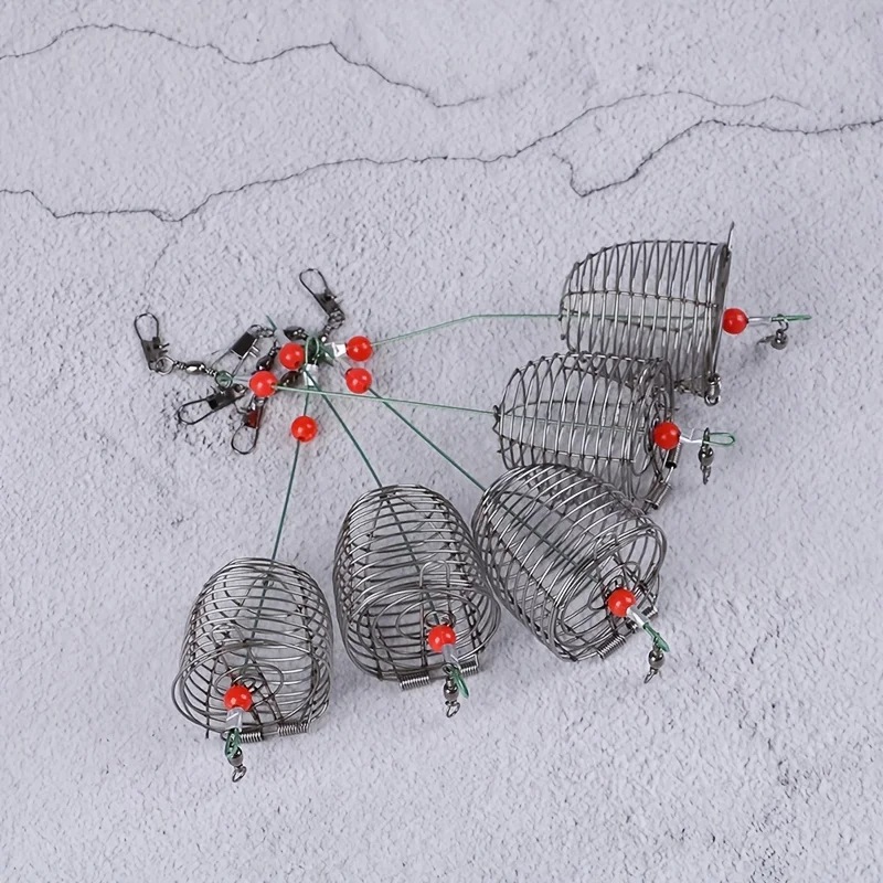 5PCS Nesting Device Nesting Cage Bait Cage Fishing Bait Cage Stainless Steel Metal Fishing Bait Cage Fishing Gear Accessories view 6