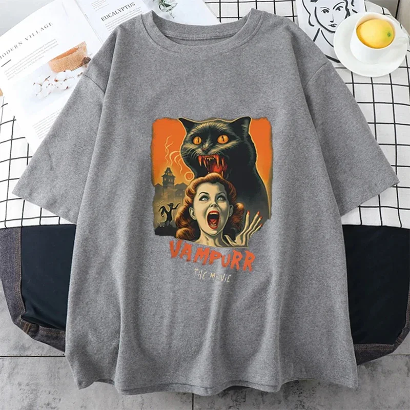 Vampurr The Movie Hip Hop Women Men Y2k TShirt Cat The Return Of Vampurr Leisure O-neck TShirt Newest Stuff For Adult Streetwear