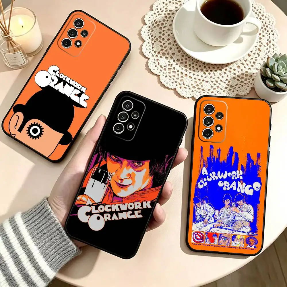 Classic A C-Clock Orange Phone Case For Samsung S25,S24,S21,S22,S23,S30,Ultra,S20,Plus,Fe,Soft Silicone Black Cover