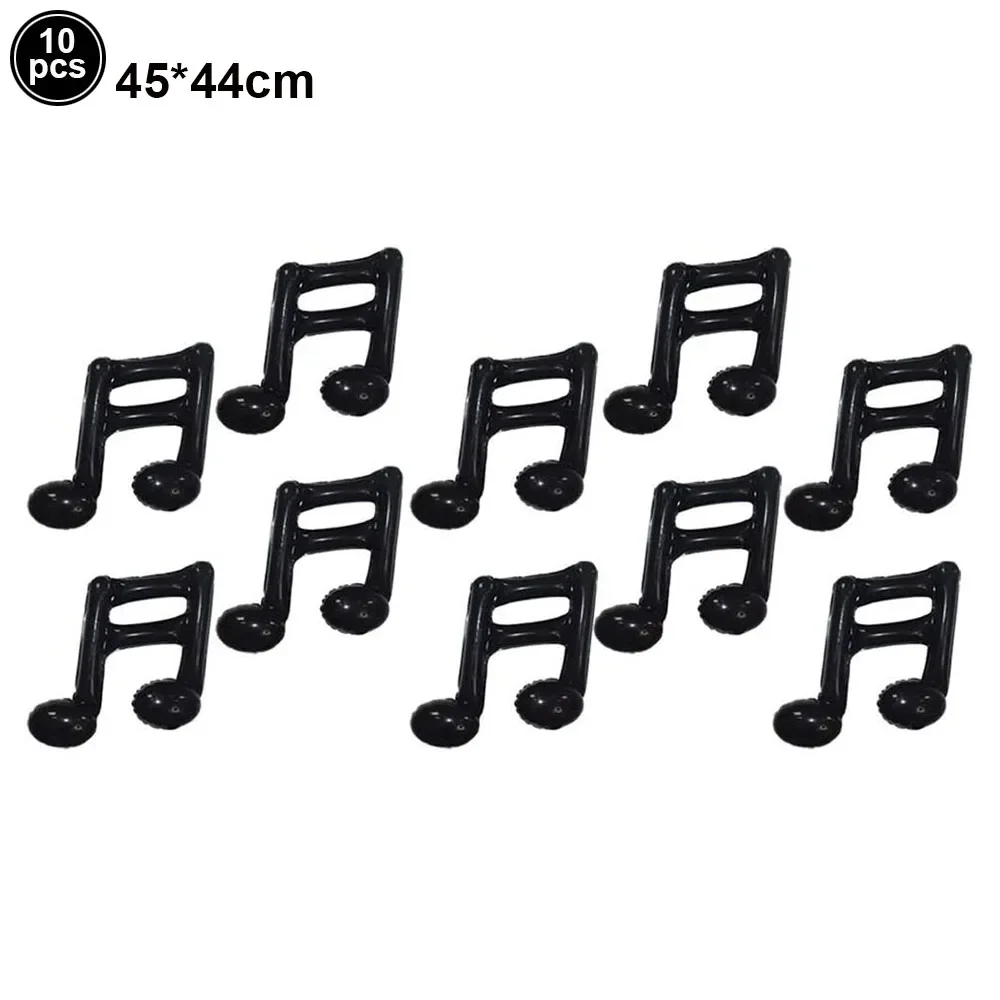 10 Stück Schwarz Rot Gold Musikalische Einzel- und Doppelnote Folienballon Sänger Rock Disco Musik Thema Dekoration Geburtstagsparty Zubehör – Detail 2