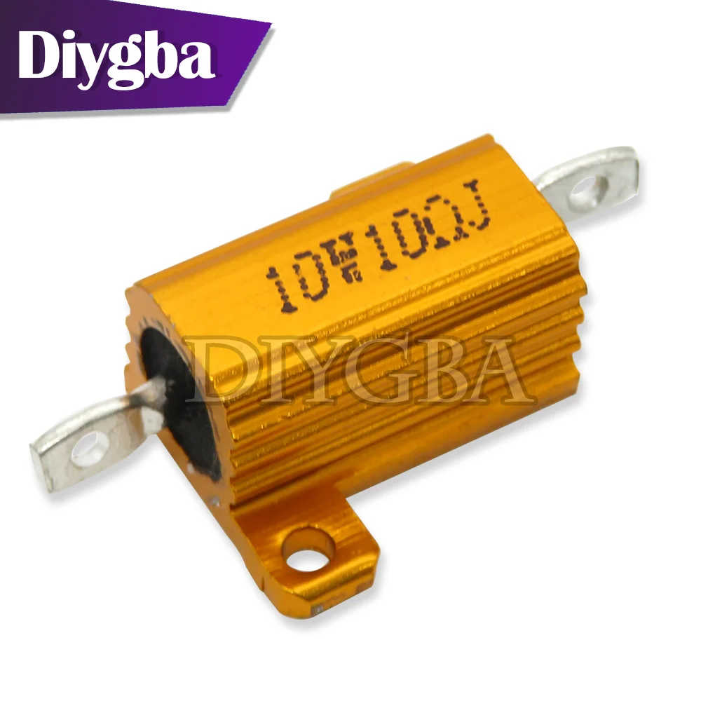 10W 25W Aluminum Power Metal Shell Case Wirewound Resistor 0.01~30K 1 2 3 5 6 8 10 20 100 150 1K 10K ohm DIYGBA RX24 resistance