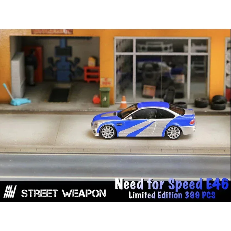 Street Weapon 1:64 NFS E46 M3 Diecast Diorama Car Model Collection Miniature car