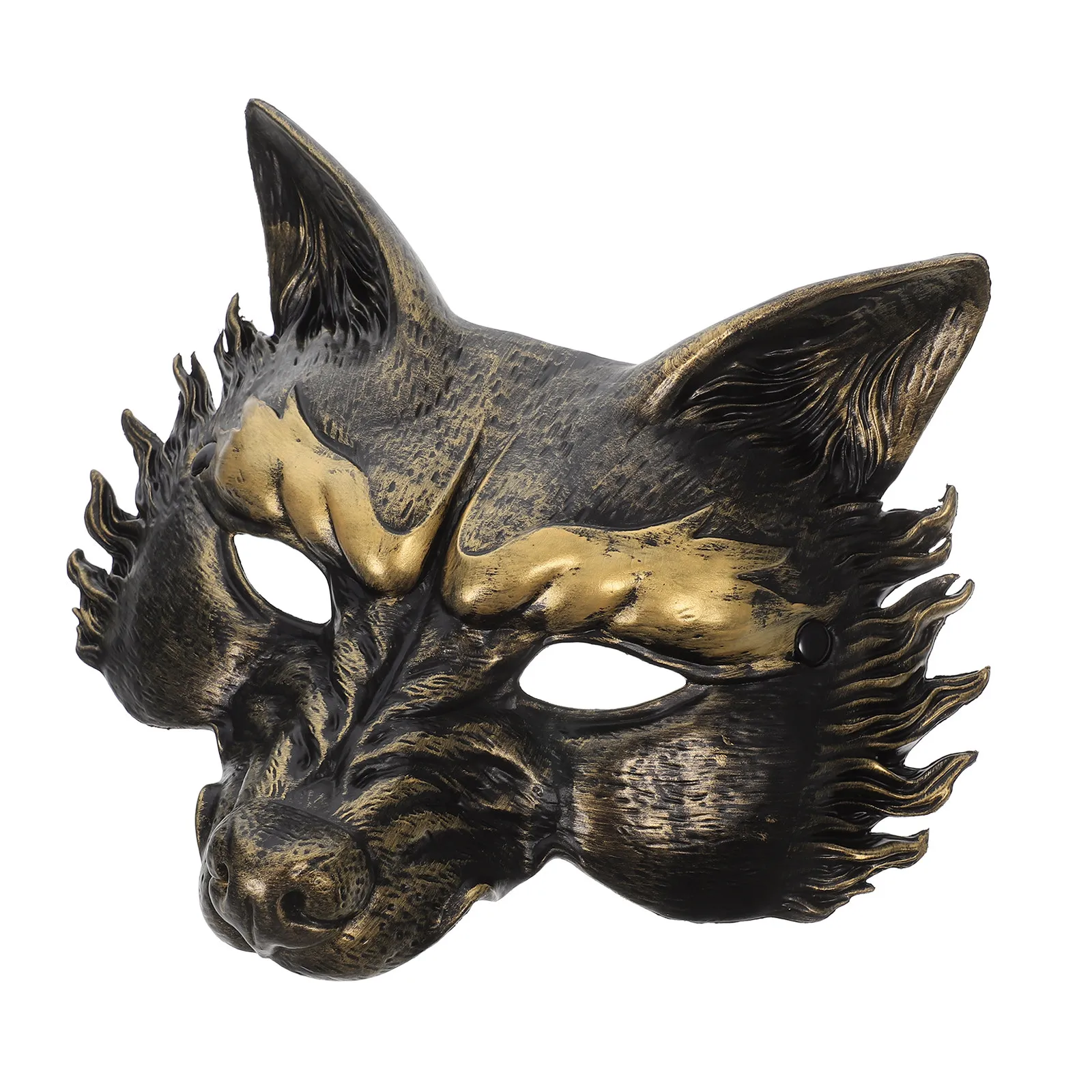 Realistic Vintage Wolf Mask Half Face Decorative Masquerade Mask for Halloween Costume Theme Adults Unisex