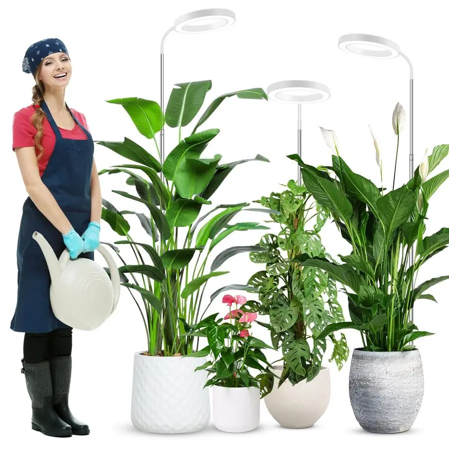 

Grow Lights for Indoor Plants Full Spectrum, 80 LEDs 3 Colors, 65in Large Plant Lights for Indoor Growing with 360Gooseneck, 6 1