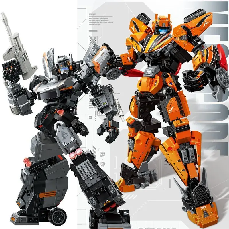 Sembo Mecha Building Blocks, Mechanical Code Series, Sun Corona & Silver Stream,  Transformable Robot Car Model, Gift For Boys
