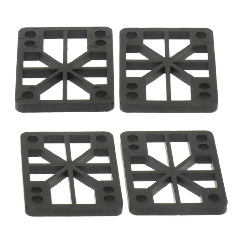 4 Pieces Skateboard Longboard Shock Pads 0.4 Cm Or 0.8cm Black