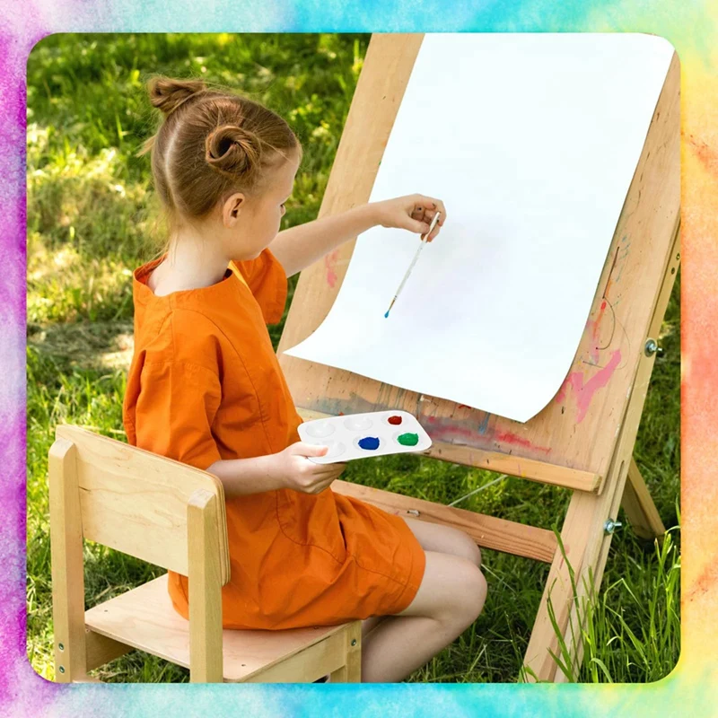 50 PCS White Plastic Watercolor Palette, 6 Well Rectangular Paint Palettes, Paint Tray Palettes, Paint Trays For Kid Durable