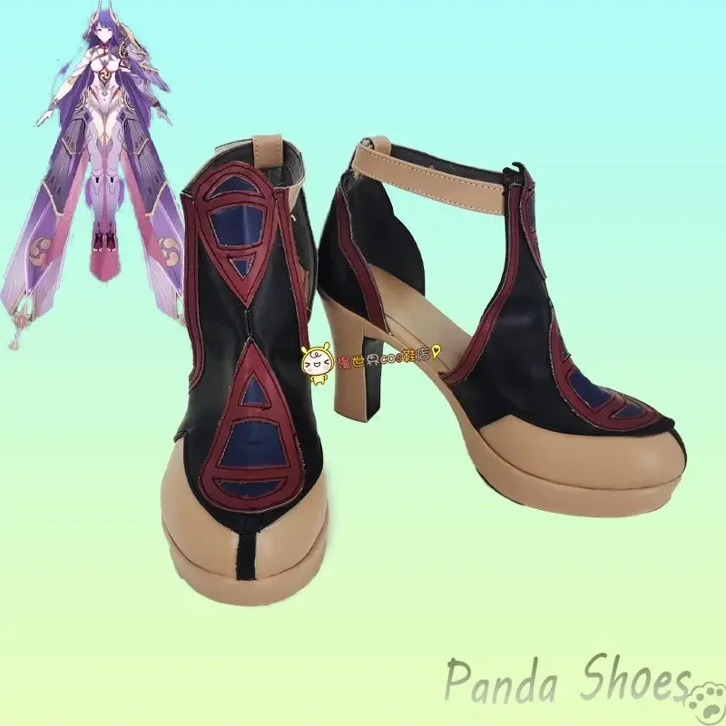 

Genshinimpact Raiden Ei Cosplay Shoes Comic Anime Game Cos Boots Raiden Ei Cosplay Costume Prop Shoes for Con Halloween Party