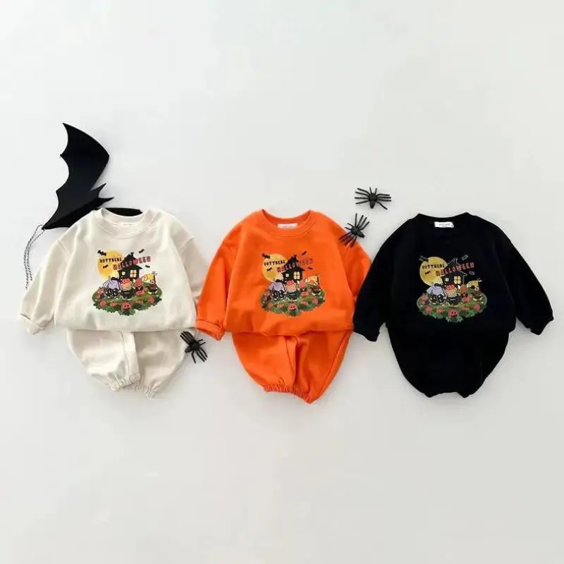 

2025 Autumn New Baby Long Sleeve Romper Halloween Pumpkin Infant Boy Girl Colorful Print Jumpsuit Newborn Toddler Clothes 0-24M