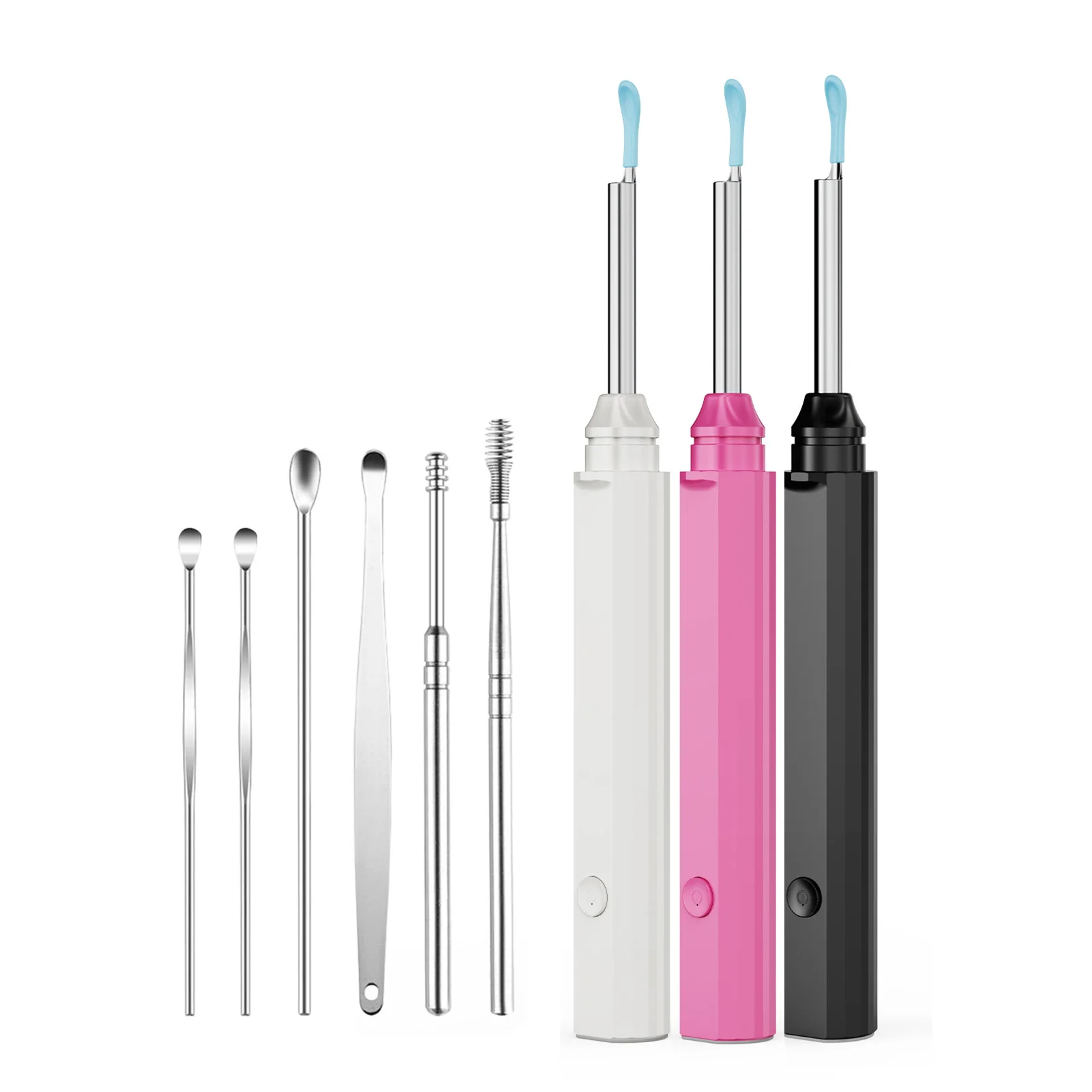 LED-lit ear pick ear cleaner, safe earwax removal endoscope suitable for the whole family to check ears and nose