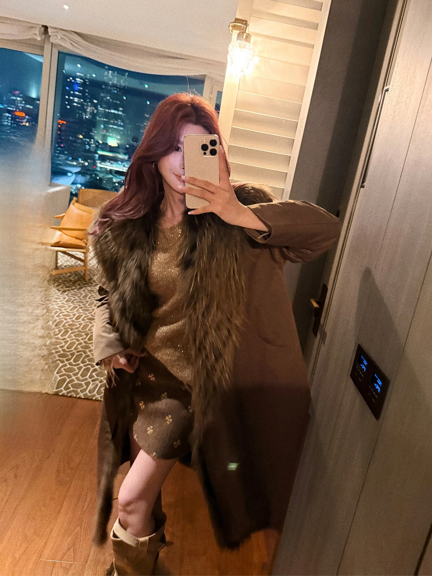 

Ele White Goose down Fur Coat Women's Winter Long Warm Outerwear Luxury Sle Thiened Long Sve Single Button Closure