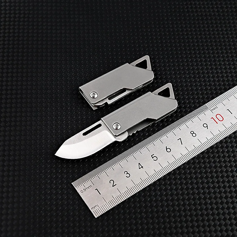 D2 Steel Cannon Mini Folding Knife Pocket Unpacking Express Small Keychain Pendant Portable EDC Tool for Camping Self Defense