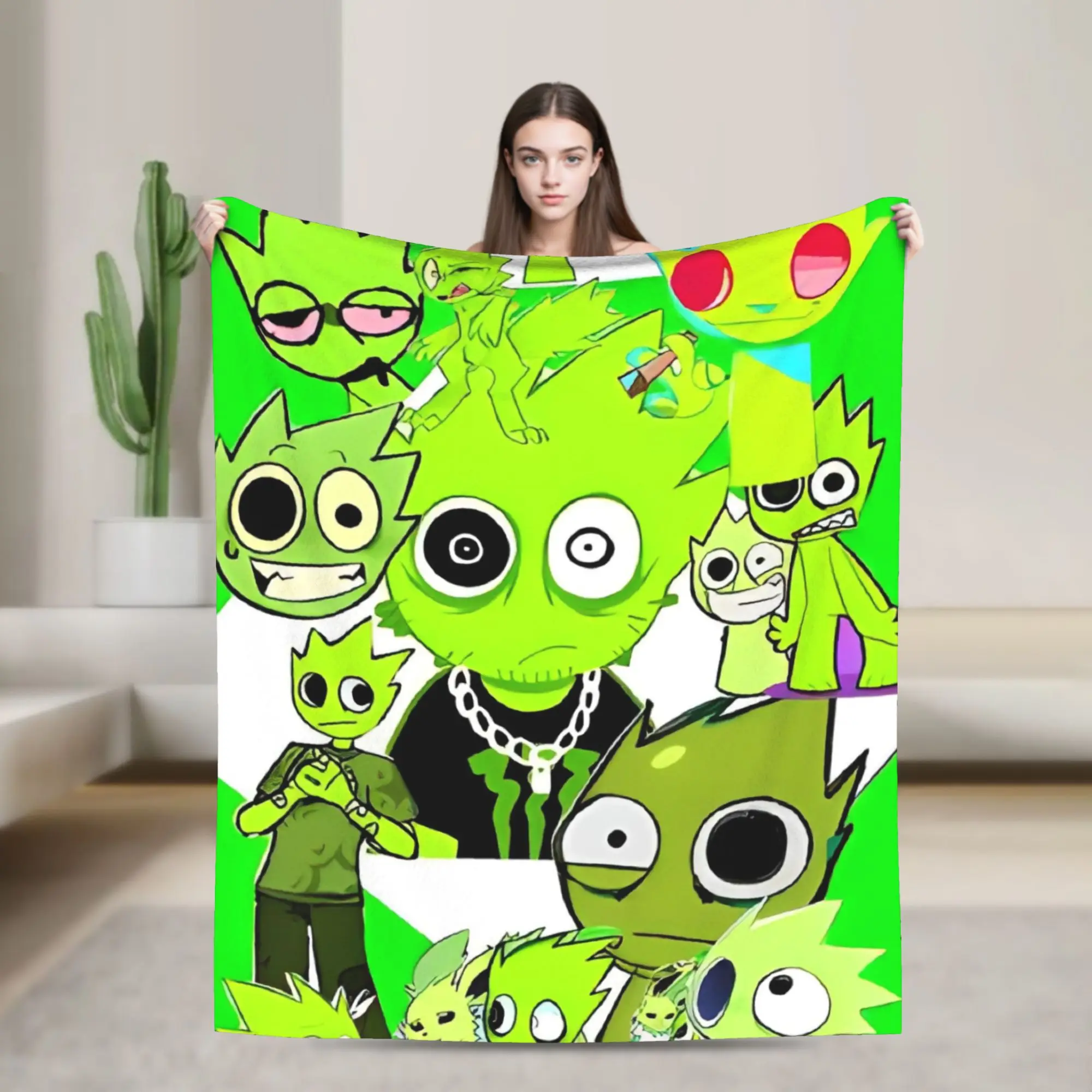 

Одеяло Sprunki, плюшевые новые дышащие пледы для игры в музыку, зимнее покрывало