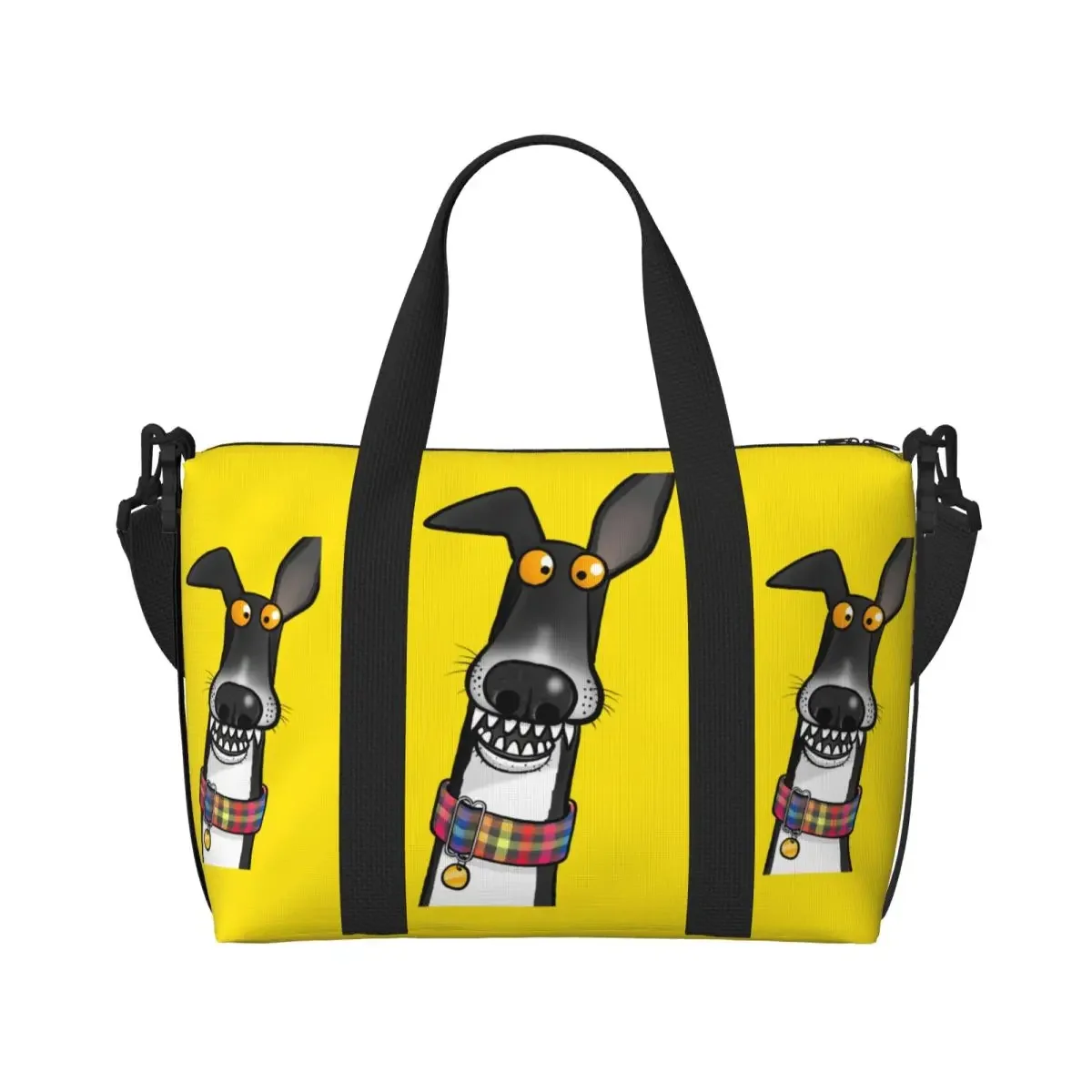 مخصص Teefs الفكاهة البصر حمل حقيبة المرأة سعة كبيرة الكرتون الإيطالية السلوقي الوبت الكلب رياضة الشاطئ الكتف حقيبة سفر