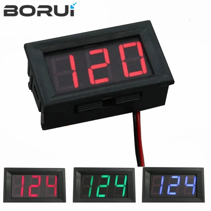 Digital Voltmeter DC 4.5V to 30V Digital Voltmeter Voltage Panel Meter Red/Blue/Green For 6V 12V Electromobile Motorcycle Car
