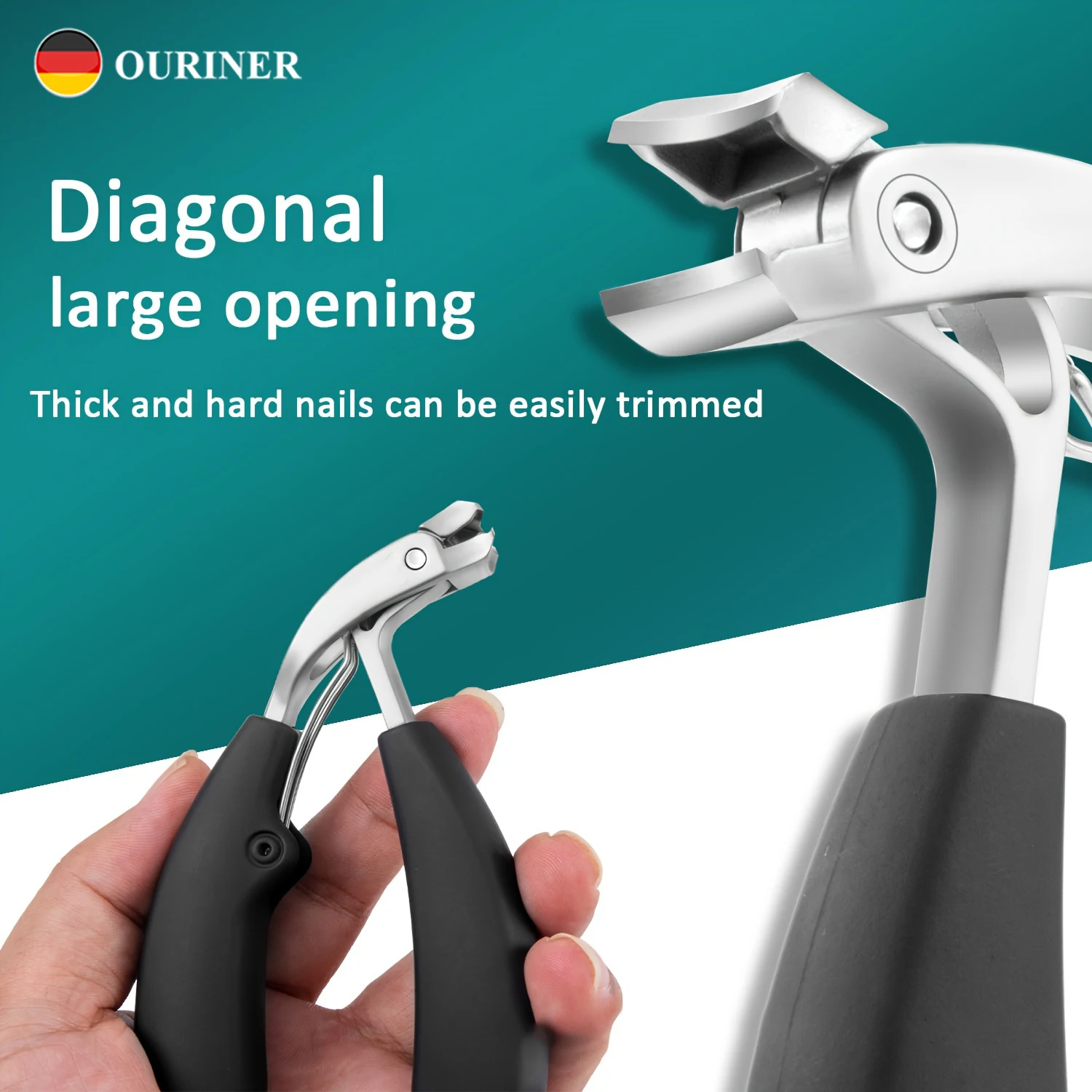 Large Opening Elbow Nail Clippers Stainless Steel Ingrown Toenail Cutter Heavy-Duty Manicure Pedicure Nail Trimming Tool