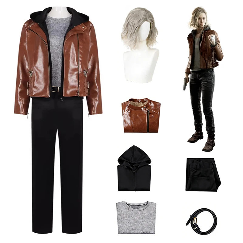 

Resident RE9 Evil Grace Ashcroft Cosplay Costume Uniform Coat Pants Full Suit Wig Biohazard Requiem Women Halloween Carnival Cos