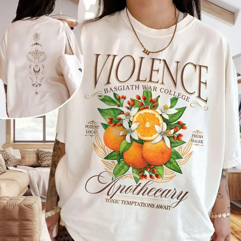 Violet Apothecary T-Shirt Basgiath War College Merch Fourth Wing Shirts Riders Quadrant Bookish Shirt Y2k Top Summer Cotton Tees