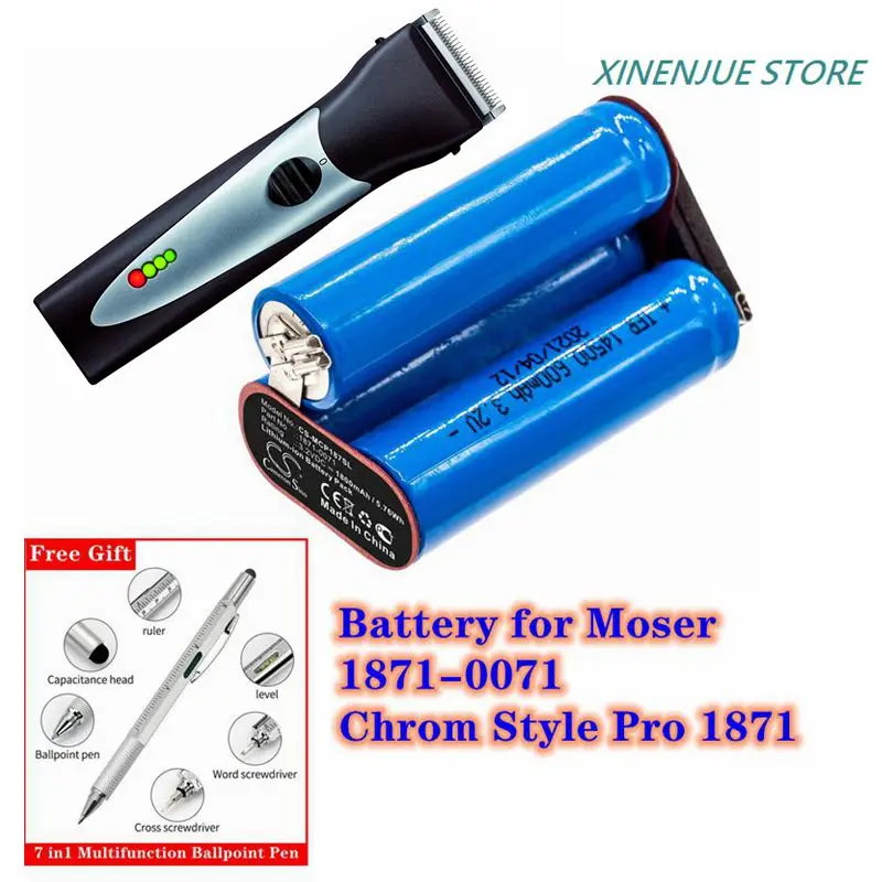 Cameron Sino Electric Clipper Battery 3.2V/1800mAh for Moser Chrom Style Pro 1871, 1871-0071, ChromStyle Pro 1871