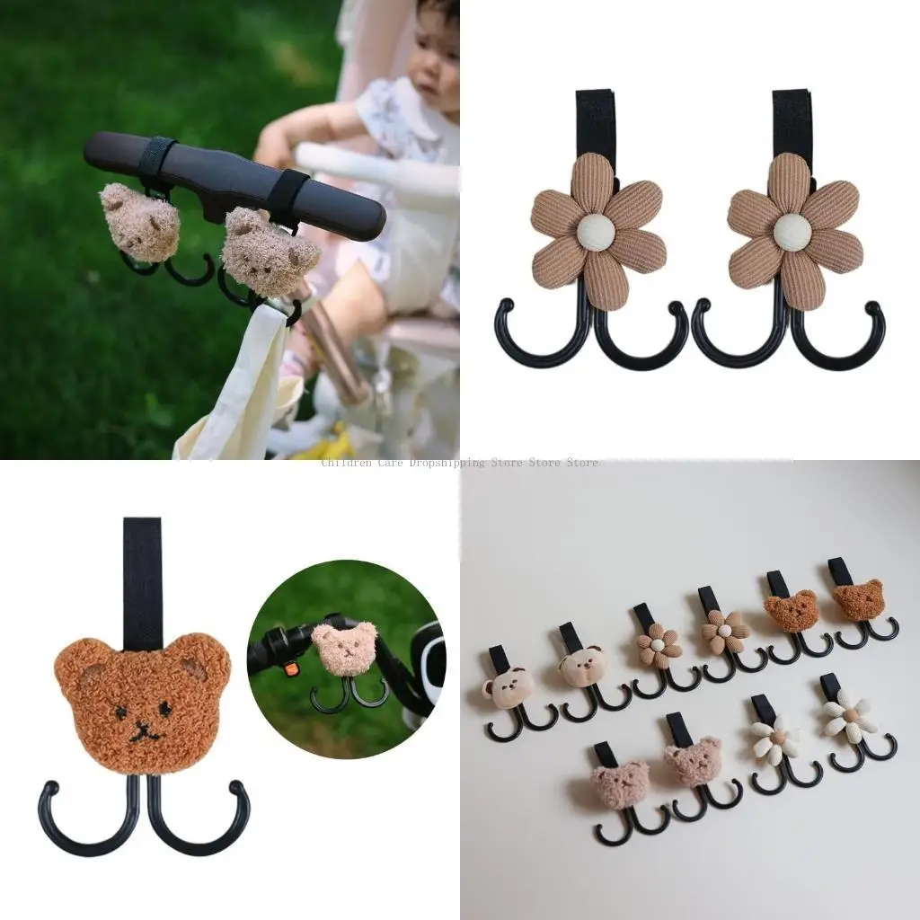 

1 Pair Baby Strollers Hooks Set, Multipurpose Clips Hanging Buckles for Diaper Mom Bags Infants Accessories