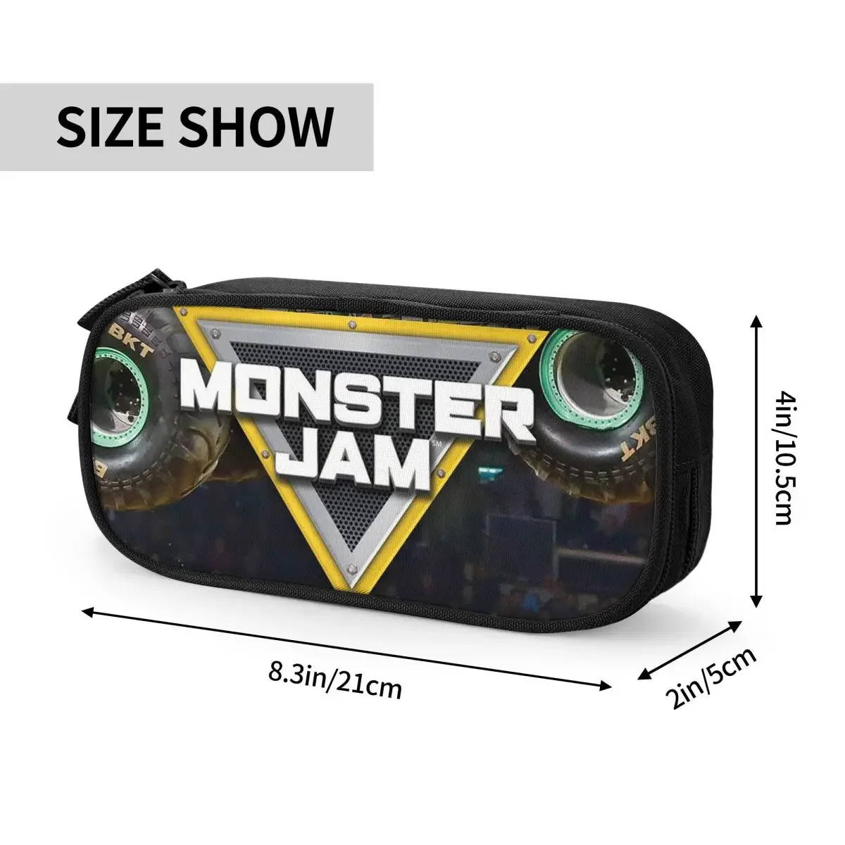 Classic Monster Jam Pattern Pencil Cases for Students School Pen Box Pencil Bag Large Capacity Pencil Pouch Pen Holder