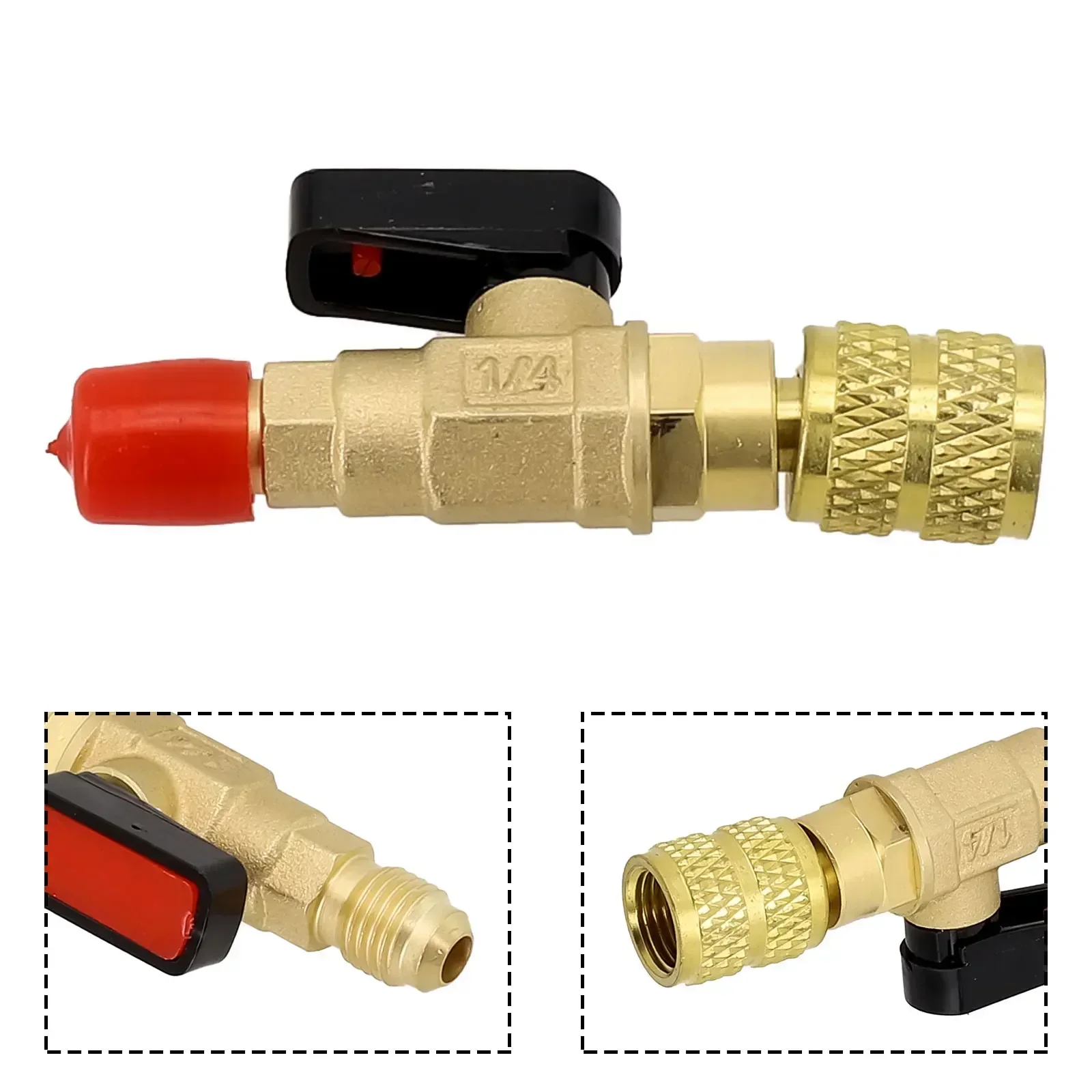 Parts Shut-off Valve 1/2 ACME F X 1/4 SAE M For R32 Professional Refrigerant Replacement Right-hand Thread Supply