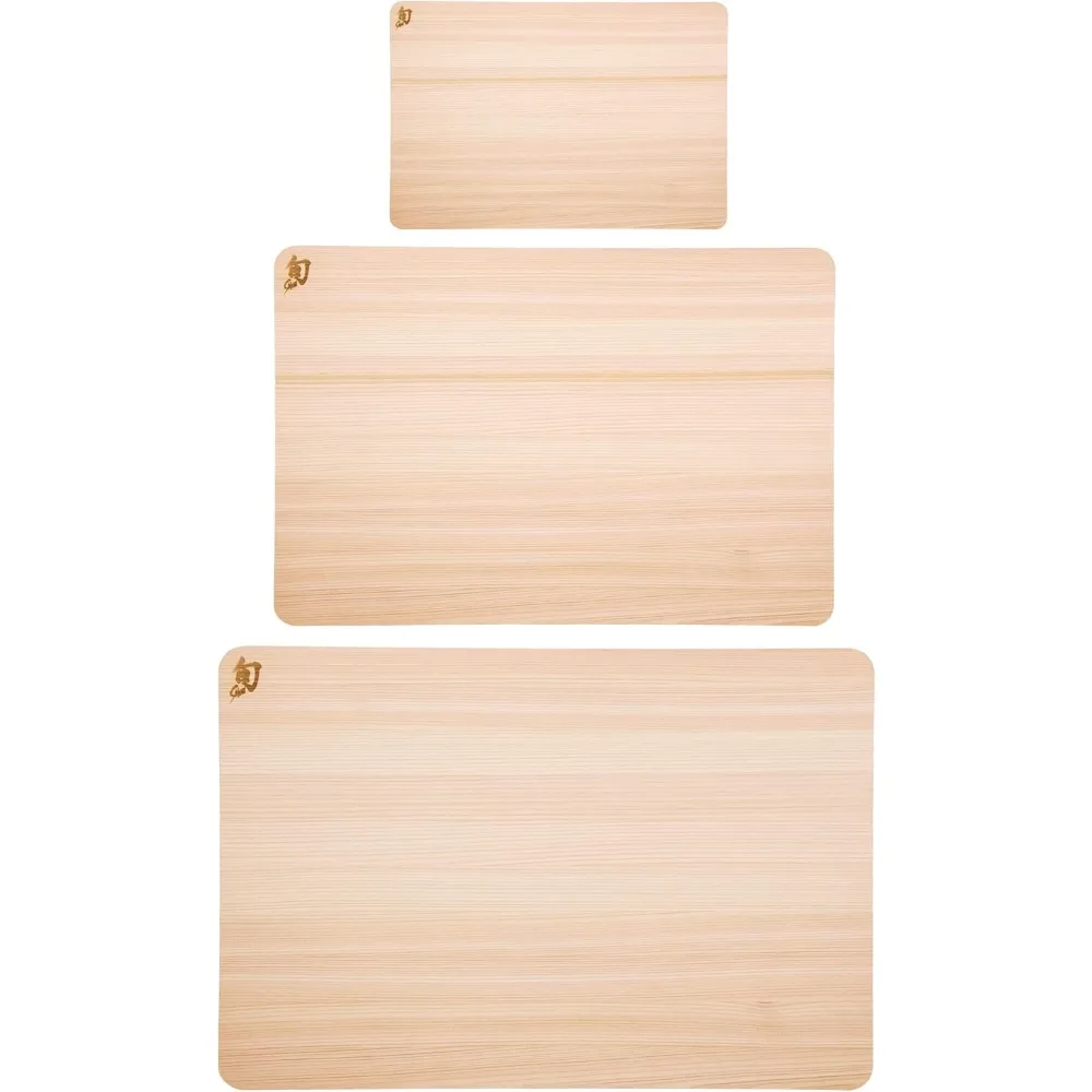 Cutlery Hinoki Juego de tabla de cortar de 3 piezas, tablas pequeñas, medianas y grandes, tabla de cortar japonesa de madera para cocina