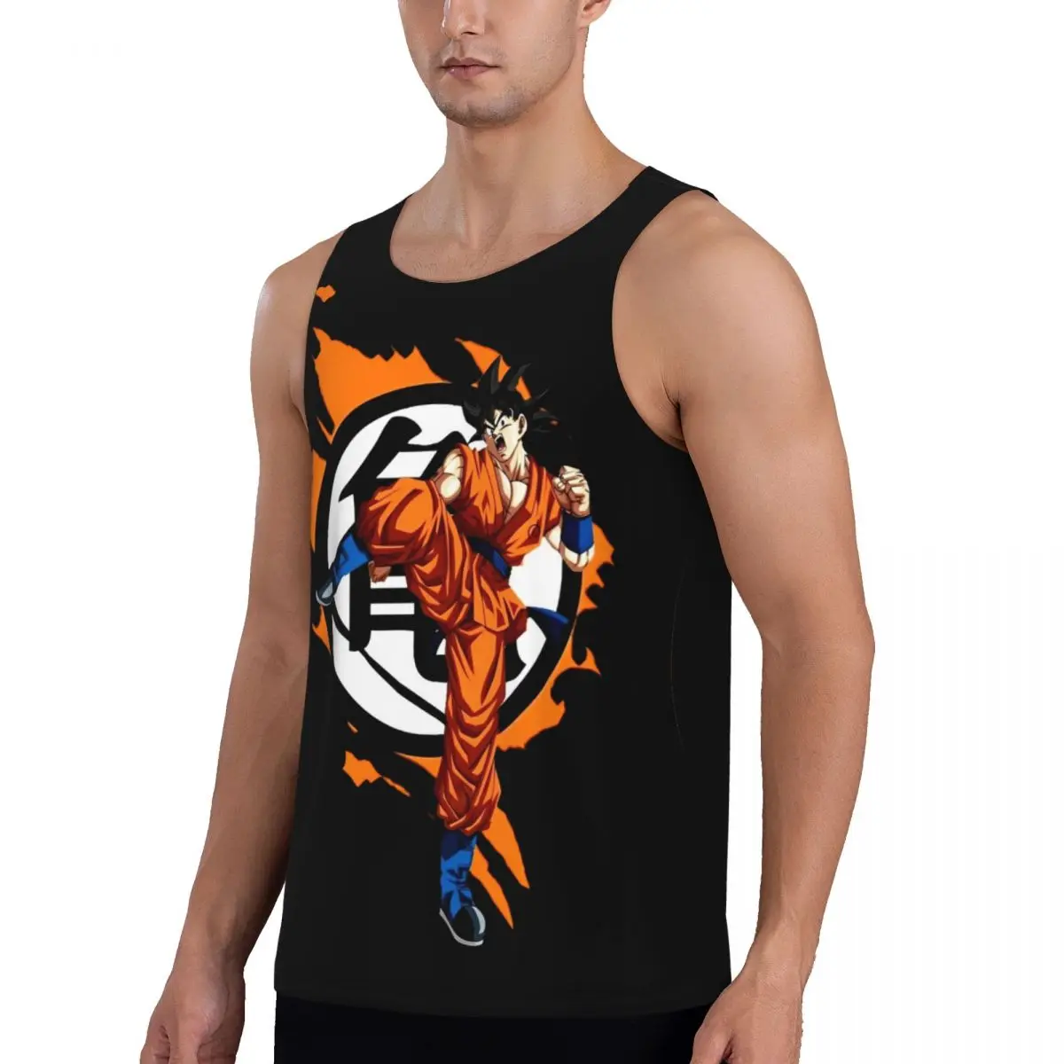 Dragon Ball DBZ Bodybuilding Printed Tank Tops Mens Vests Compression Male Sleeveless Tees Goku Gym Fitnes Training Sports Wear