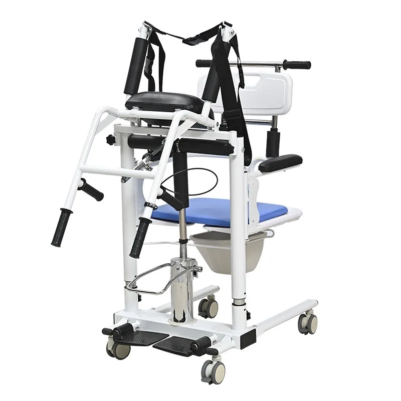 New Arrival Patient Transfer Hydraulic Lift Chair Shifting Nursing Medical Wheelchair Blue CZX-Y06 Rehabilitation Equipment