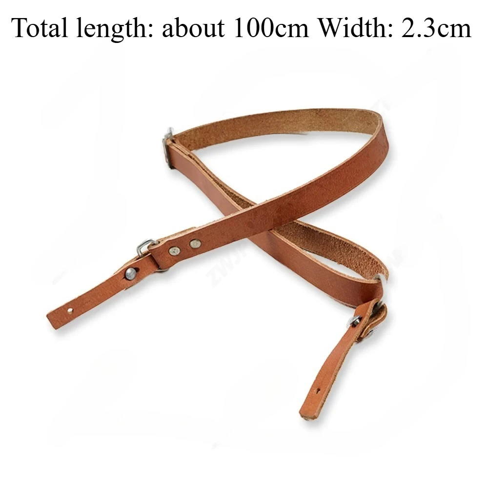 Solid Cowhide Made Sturdy Shoulder Strap Retro Vintage Style Tough Wear-resistant Adjustable Suitable Binding or Backpack Strap