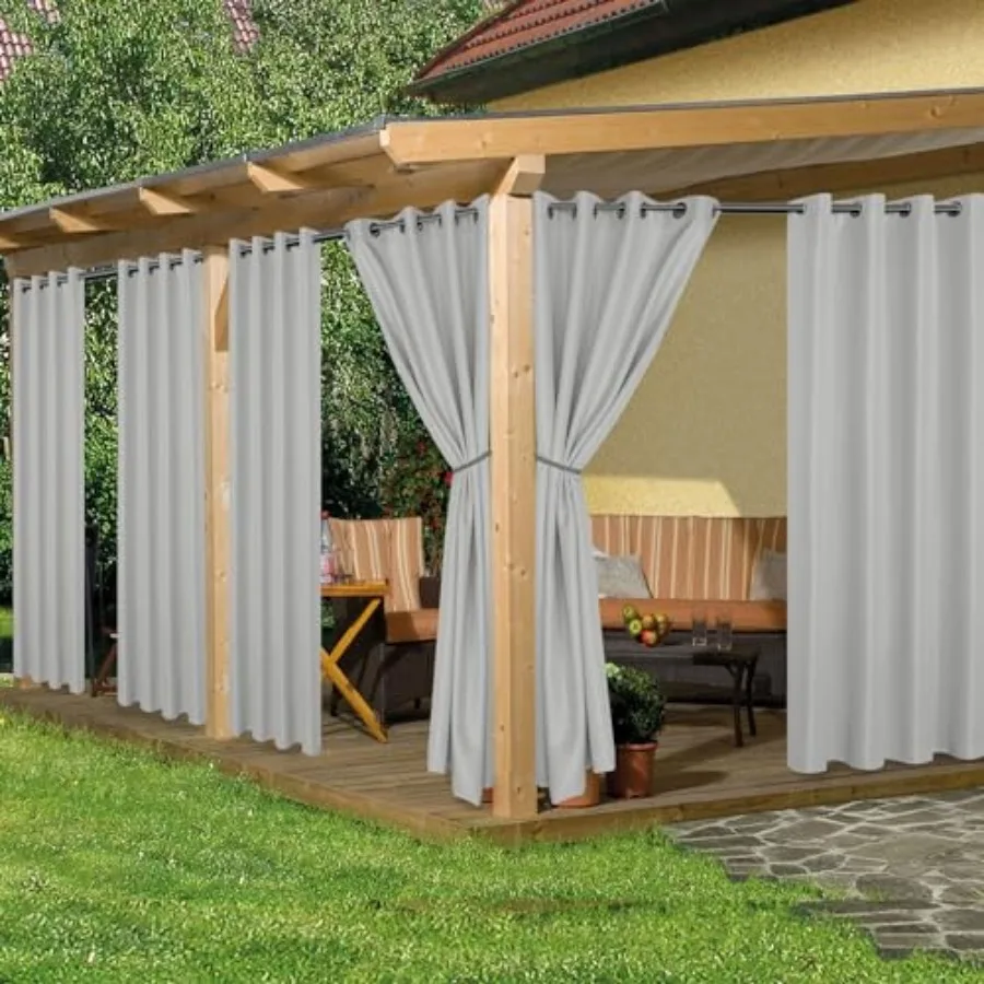 

Outdoor Curtains for Patio Waterproof, 6 Panels - 54x84 Inch - Weatherproof Privacy Outsides Curtains for Cabana Porch Pergola,