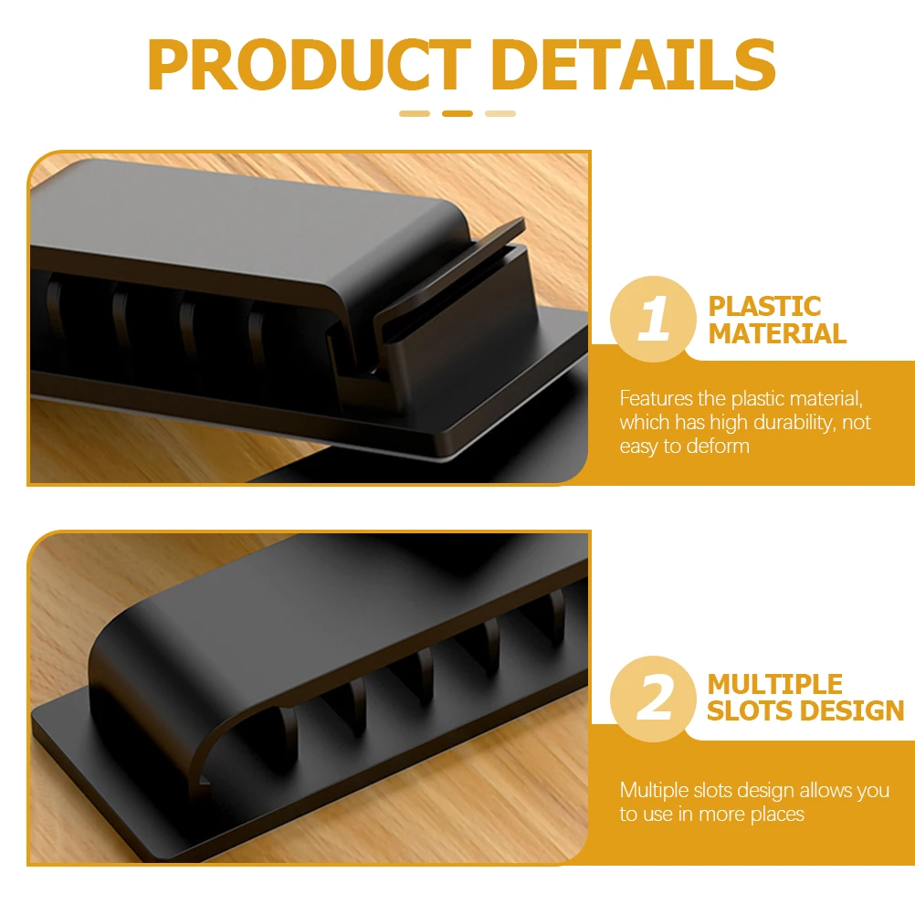 

4pcs Cable Manager Wire Organizer Adhesive Holder Charging Cord Keeper Desk Car Travel Plastic Organizer Clamp