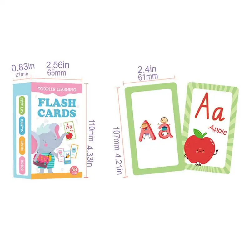 Sight Word แฟลชการ์ด 58 ชิ้น Flashcards ความรู้ความเข้าใจตัวอักษรสีแฟลชการ์ดกระเป๋าของเล่นเพื่อการศึกษาก่อนวัยเรียนสองด้าน