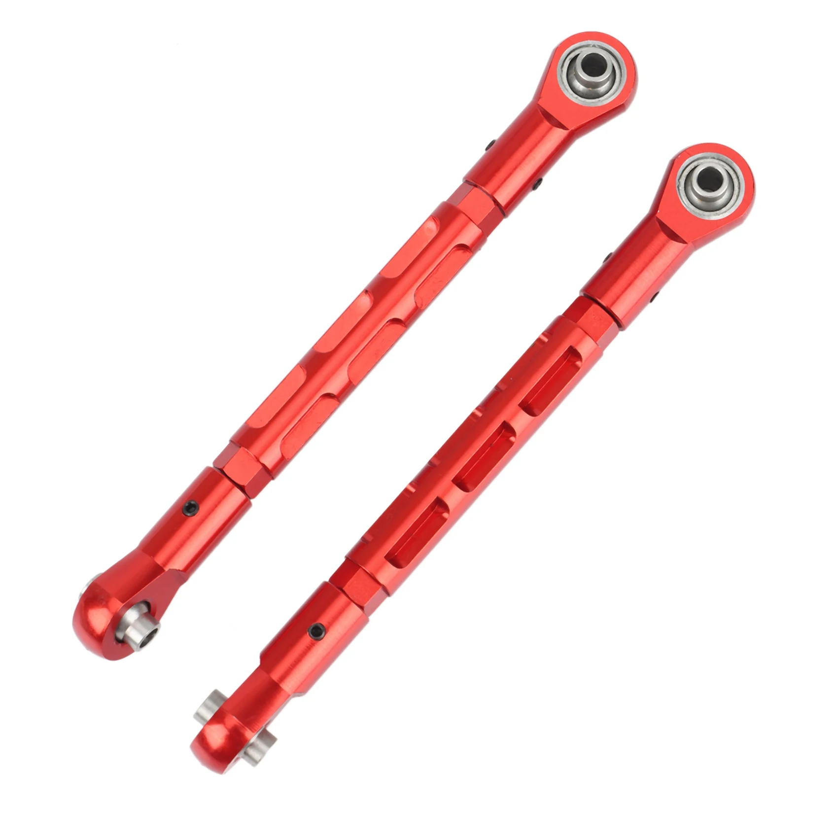 ก้านเหล็กยึดพวงมาลัยด้านหน้าปรับได้ทำจากโลหะ2ชิ้นสำหรับ losi Super Baja Rey 1/6อะไหล่ mobil RC รถบรรทุกทะเลทราย