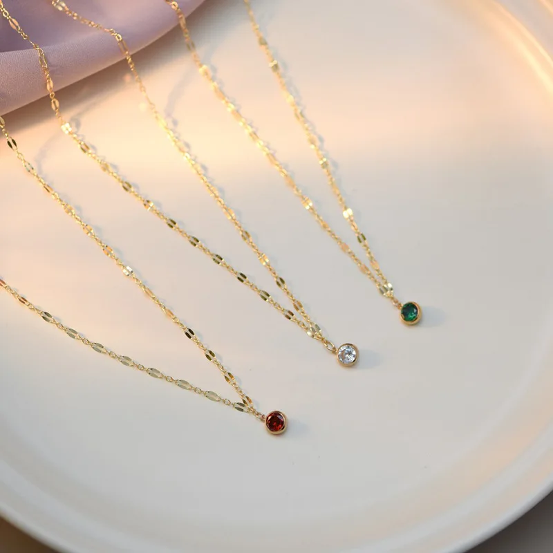 

New 925 Sterling Silver Round Necklace Simple Charm Geometric Shape Pendant Choker Birthday Gift for Women Exquisite Jewelry