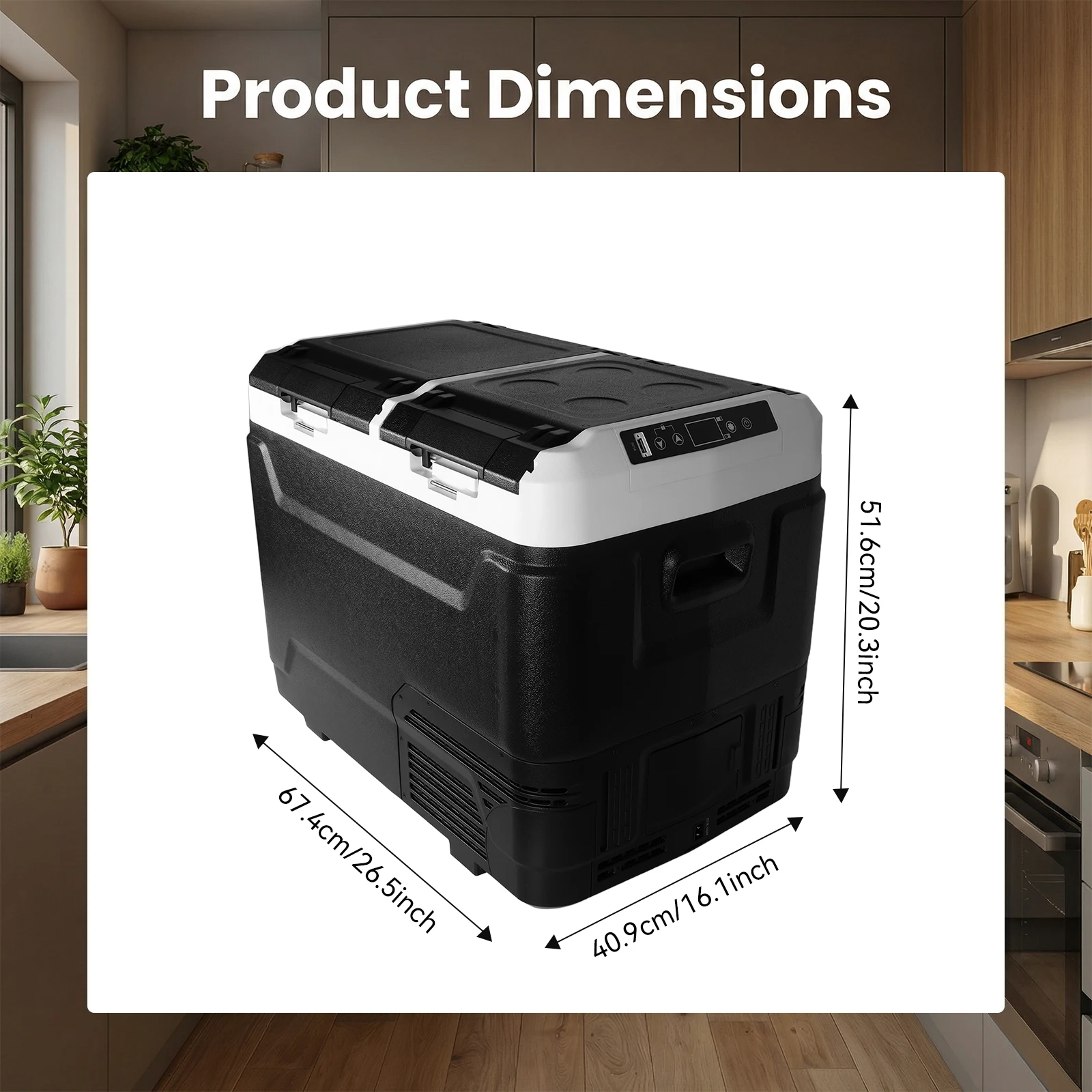 40L/50L/60L Auto Koelkast/Vriezer, 12V Koelkast met APP-bediening, Draagbare Vriezer 12/24V DC 100-240V AC voor Kamperen, Reizen, Vrachtwagen, Thuis - afbeelding 1
