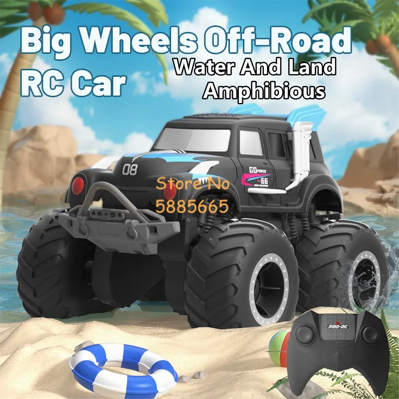 

4WD Off Road Water Land Амфибия Stunt Автомобиль с дистанционным управлением 2,4G Большое колесо 360 ° Вращающийся двухсторонний радиоуправляемый автомобиль, грузовик, детская игрушка