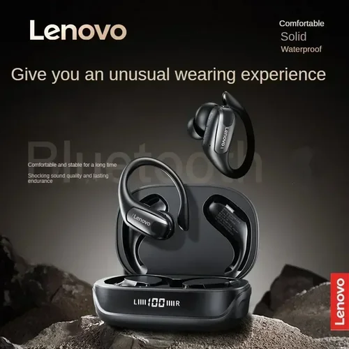 Imagen 2 del producto Lenovo EA305 Auriculares inalámbricos Bluetooth 5.4, sonido estéreo Hi-Fi, auriculares impermeables y de ajuste cómodo con micrófono, para deportes/juegos