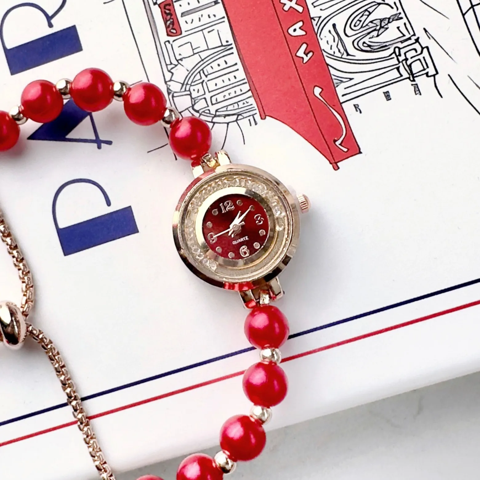 ZH194 موضة الاتجاه العارية حجر قسط سبيكة المرأة ساعة اللؤلؤ سوار كوارتز ساعة ضوء ساعة فاخرة هدية ، ساعات للمرأة