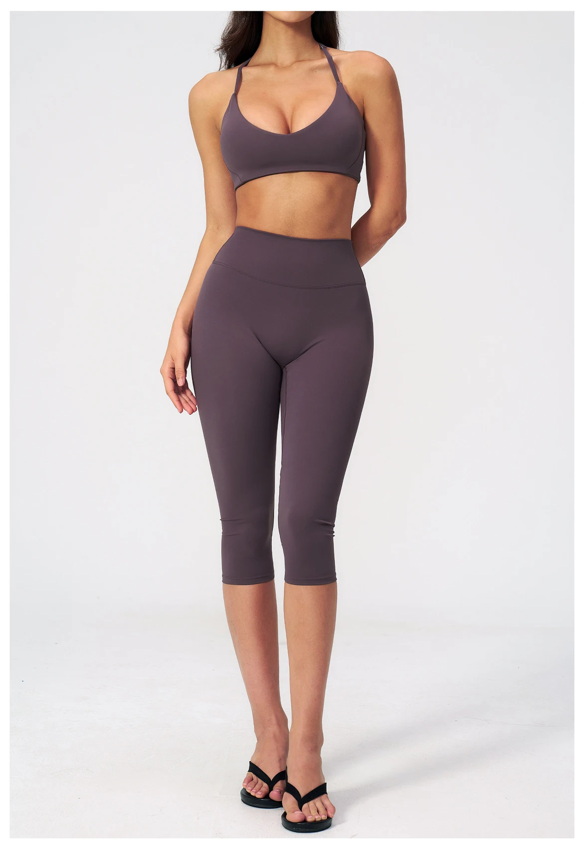 Women Tracksuit Yoga Set 2PCS Sports Set Short Sleeve Fitness Outfits Workout Clothes Running Capri Pants Gym Suit Athletic Wear
