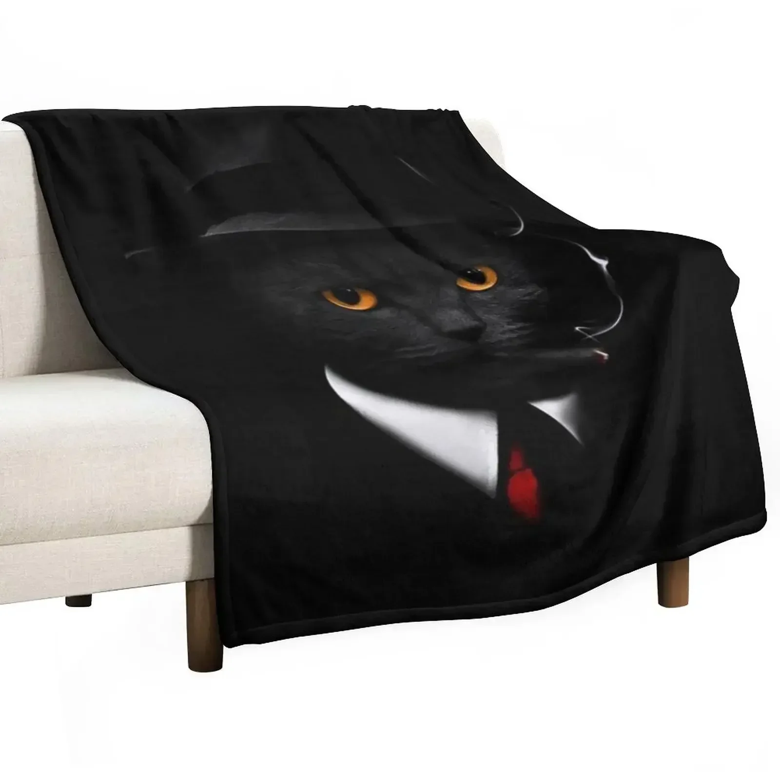Cat Gentleman Throw Blanket Luxury Designers Plush Retros Extra Large Throw sofa bed Blankets