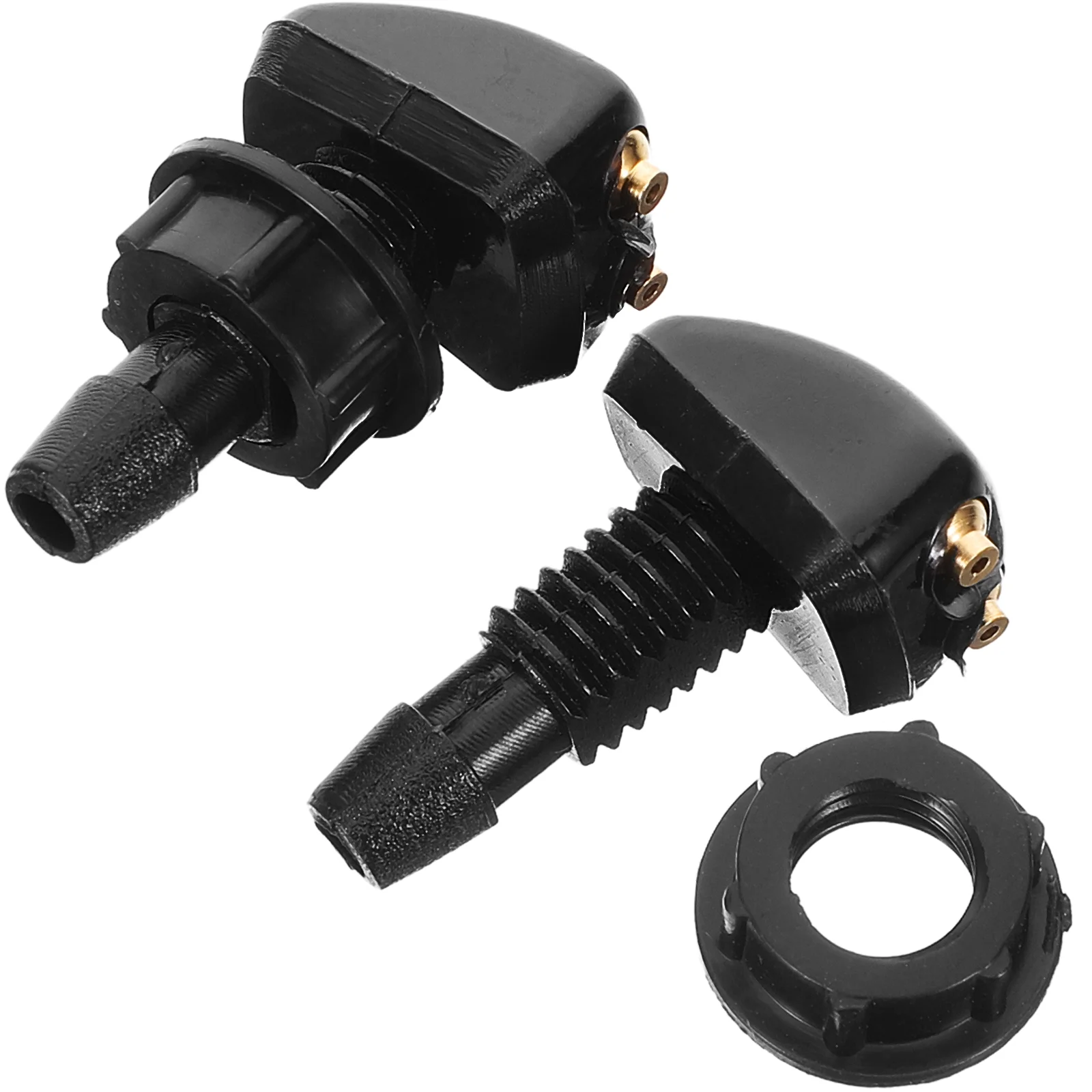 2 Pcs Car Wiper Nozzle Windshield Washer Front Nozzles Spray Kit Replacement Wipers Sprayer Black