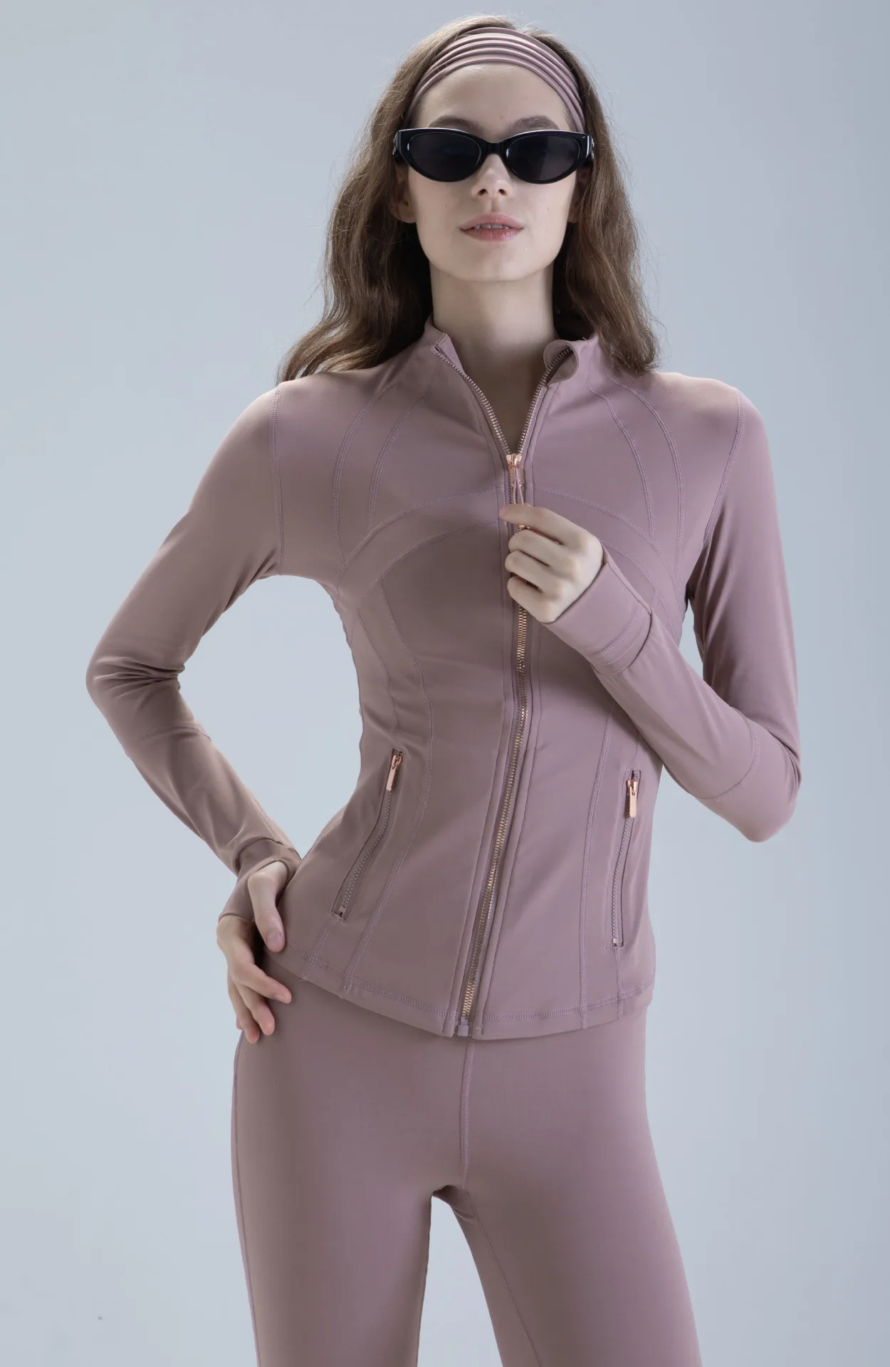 

Спортивный костюм для йоги: новая весенняя коллекция, укороченная куртка с воротником-стойкой, облегающие брюки для йоги и пилатеса, комплект из двух предметов для фитнеса и бега